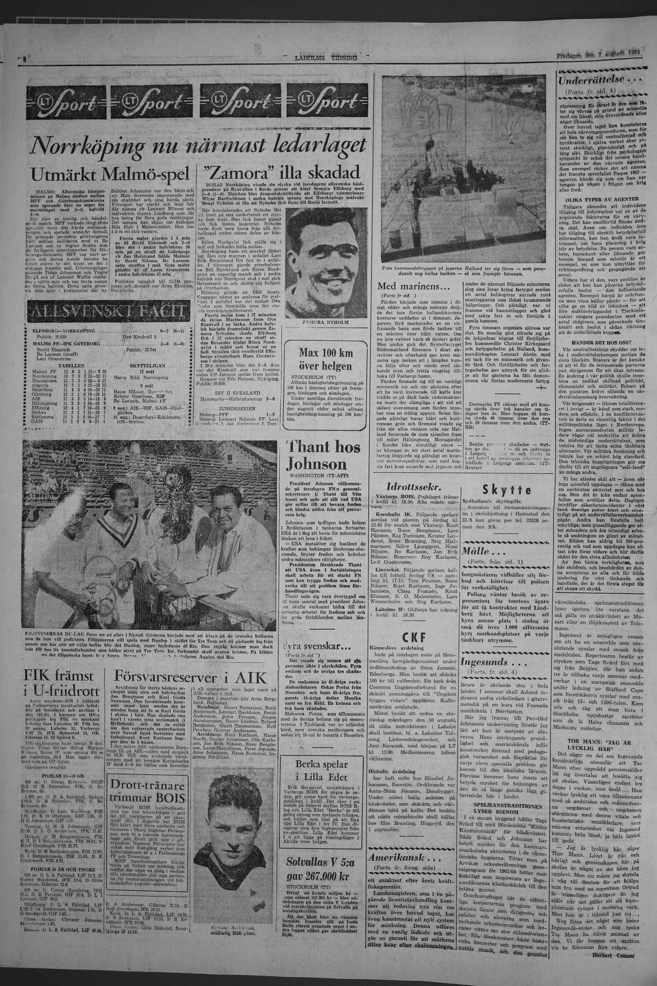 Laholms Tidning Fredag 7 augusti 1964, sida 6