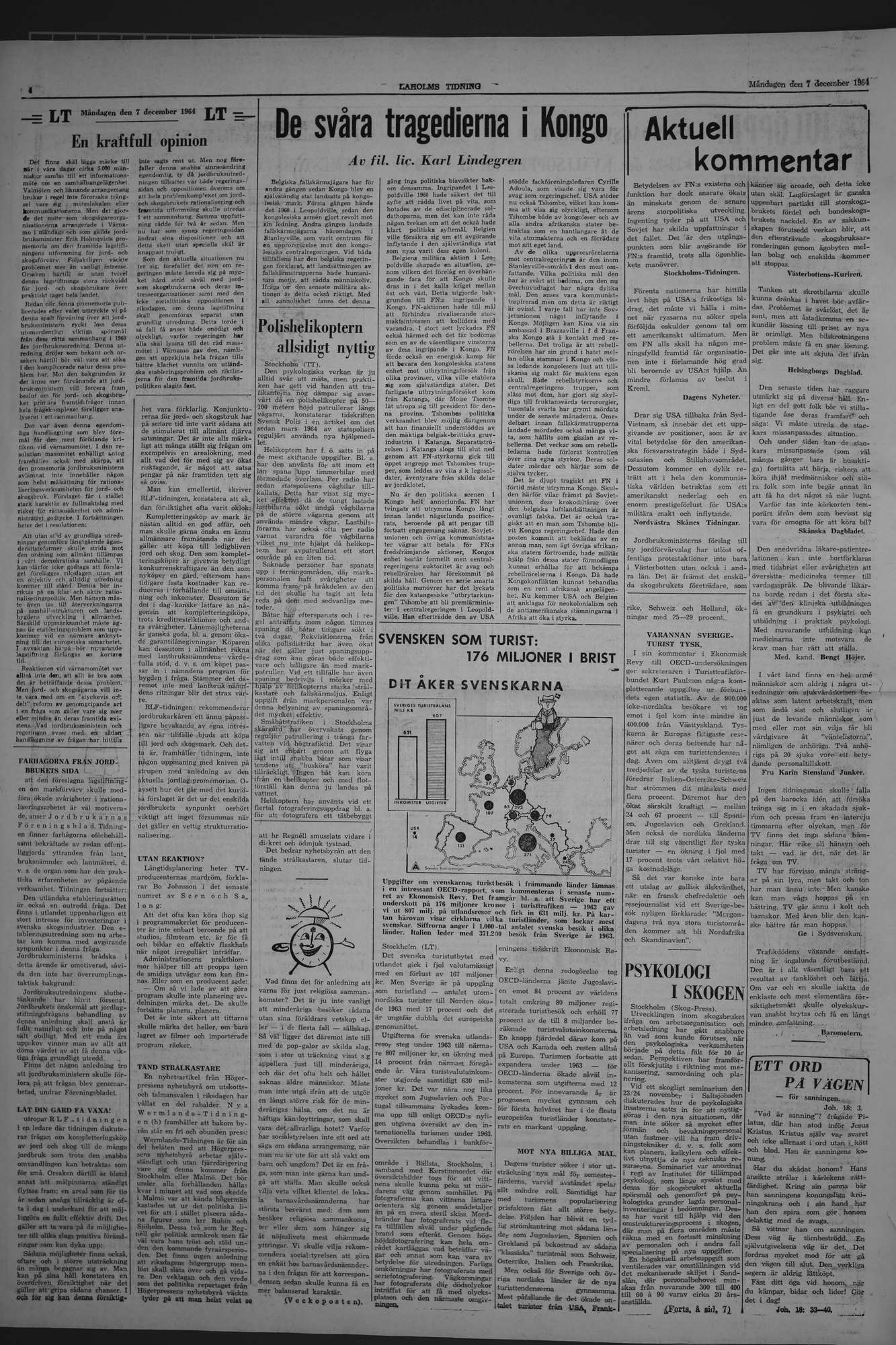 Laholms Tidning Måndag 7 december 1964, sida 4