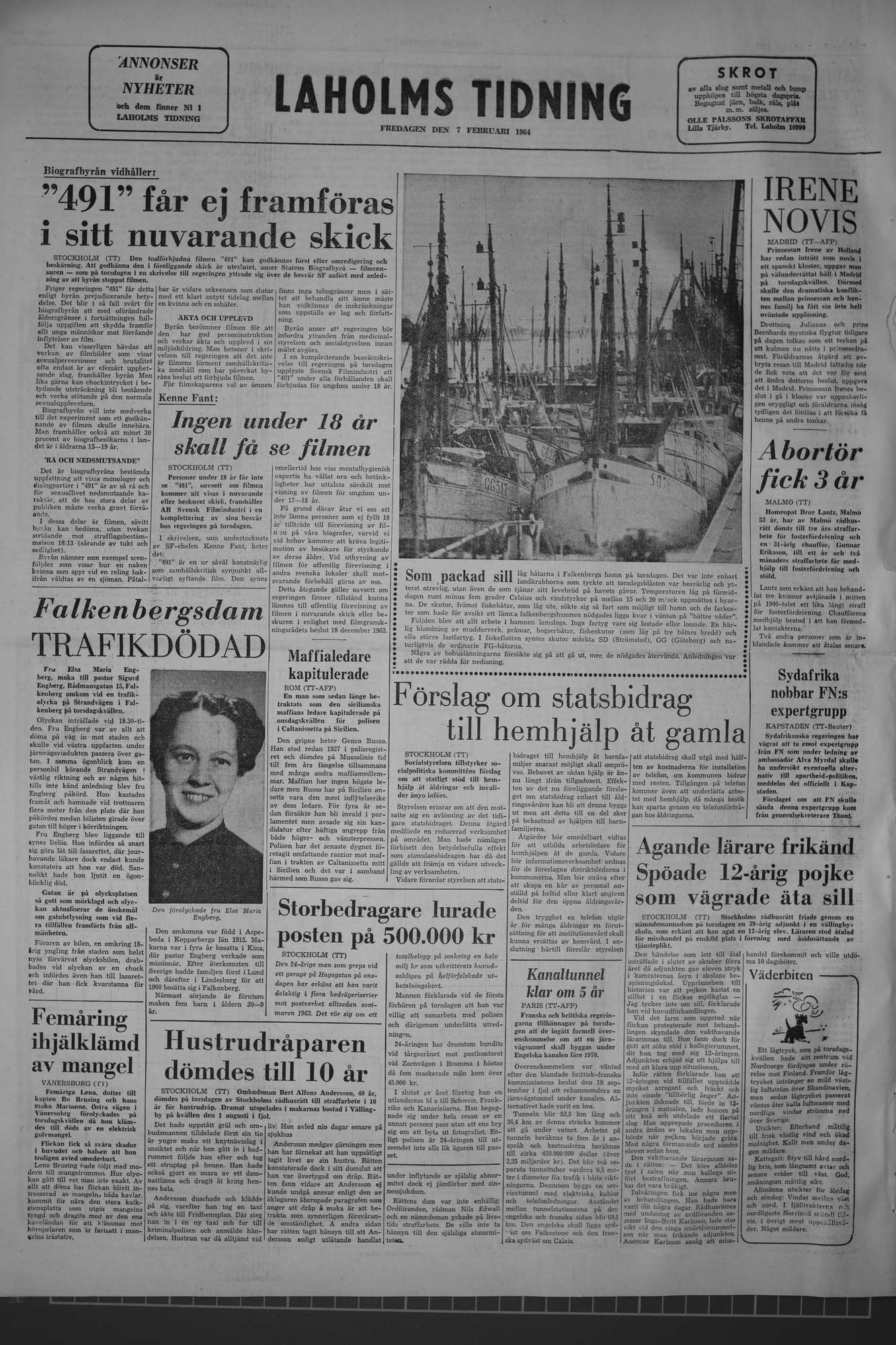 Laholms Tidning Fredag 7 februari 1964, sida 8