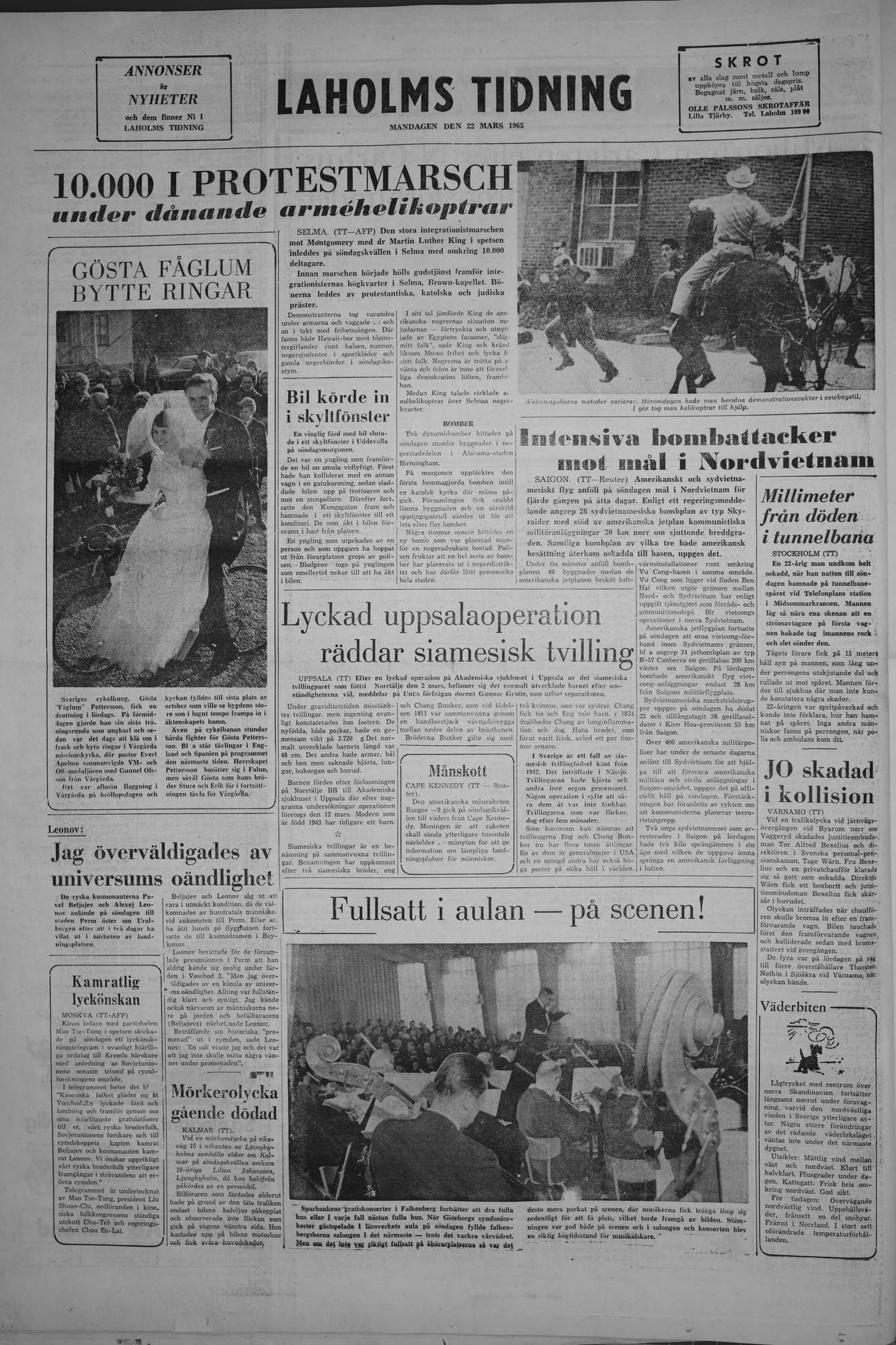 Laholms Tidning Måndag 22 mars 1965, sida 8