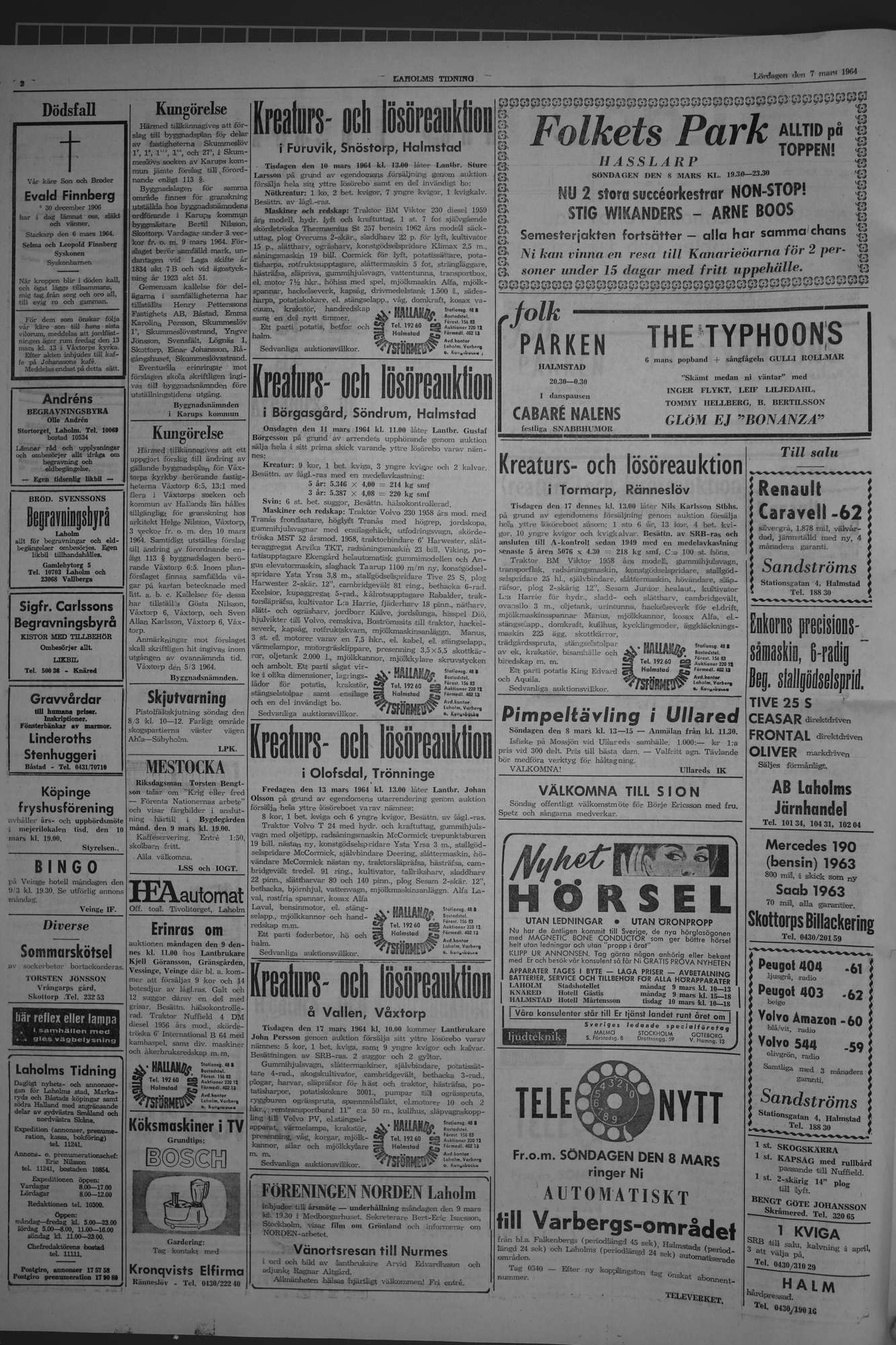Laholms Tidning Lördag 7 mars 1964, sida 2