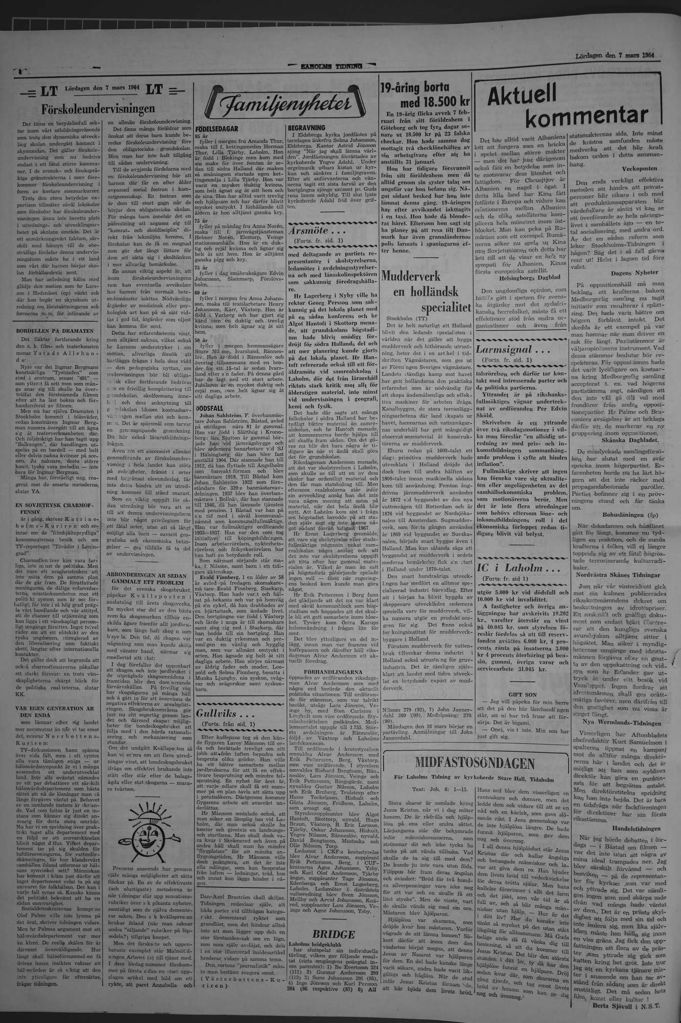 Laholms Tidning Lördag 7 mars 1964, sida 4