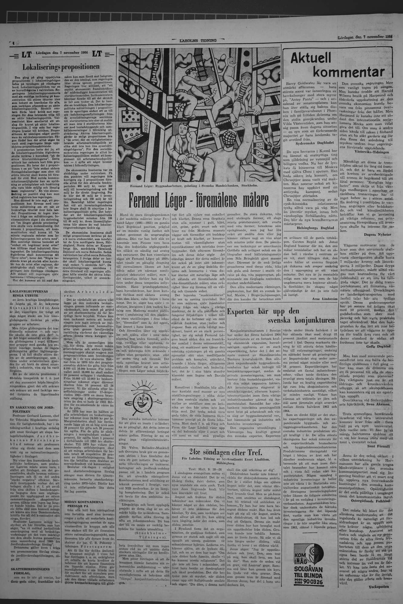 Laholms Tidning Lördag 7 november 1964, sida 4