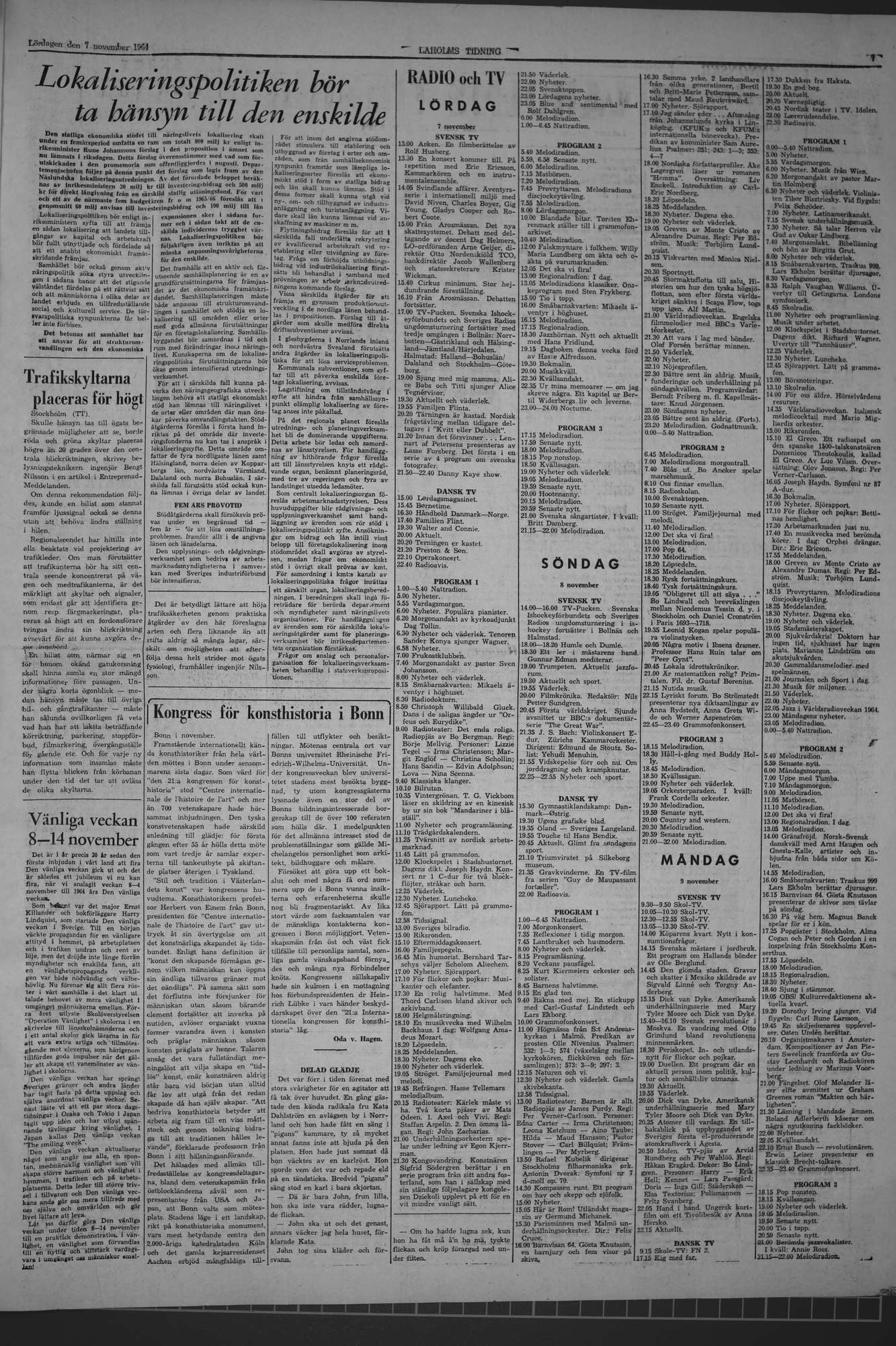 Laholms Tidning Lördag 7 november 1964, sida 7