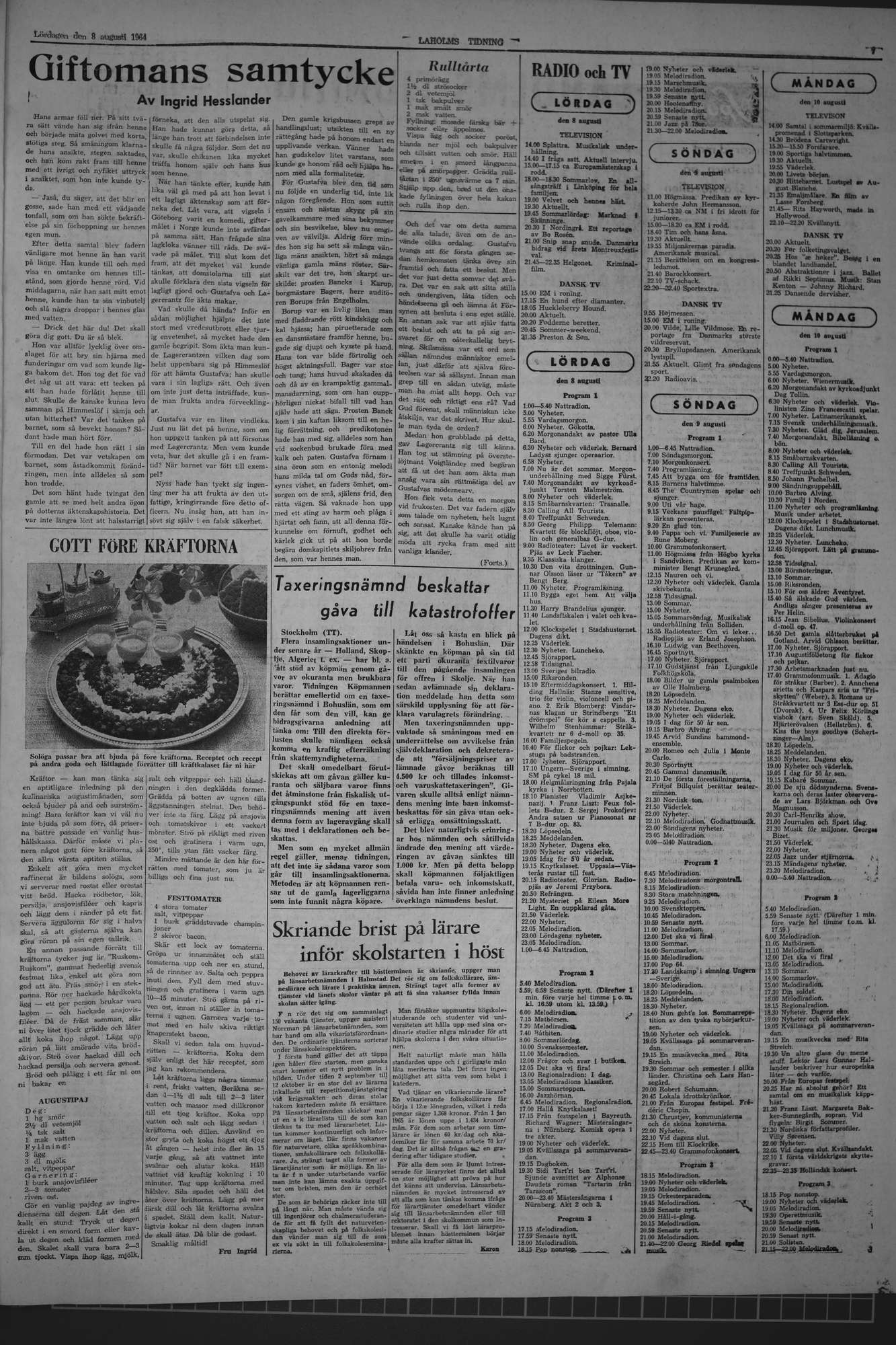 Laholms Tidning Lördag 8 augusti 1964, sida 7