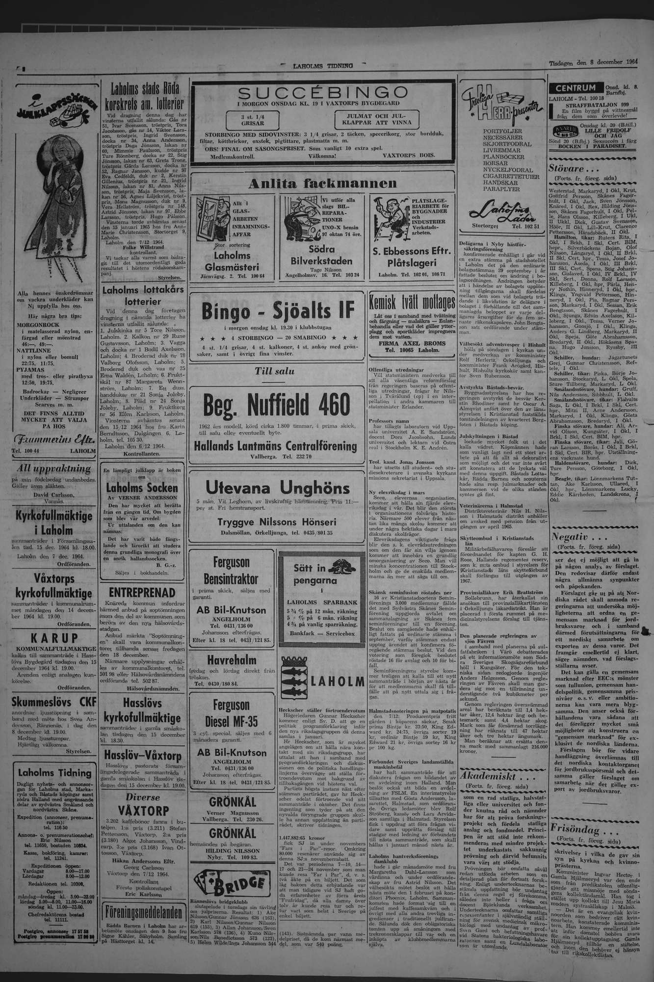 Laholms Tidning Tisdag 8 december 1964, sida 2