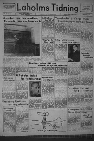 Förstasidan, Lördag 8 februari 1964