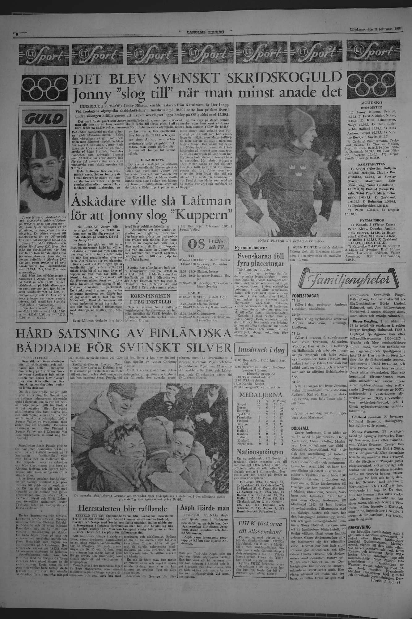 Laholms Tidning Lördag 8 februari 1964, sida 6