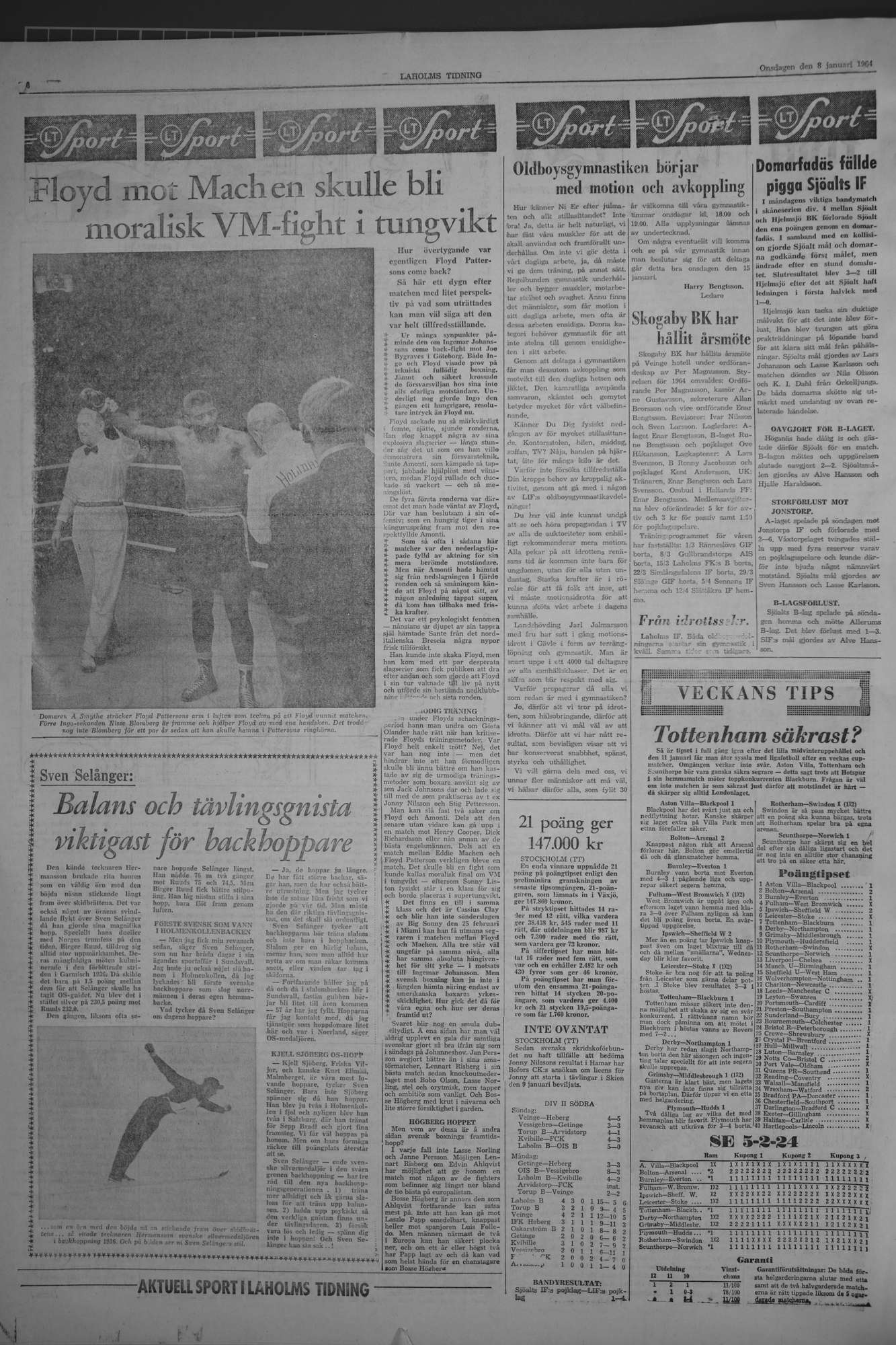 Laholms Tidning Onsdag 8 januari 1964, sida 6