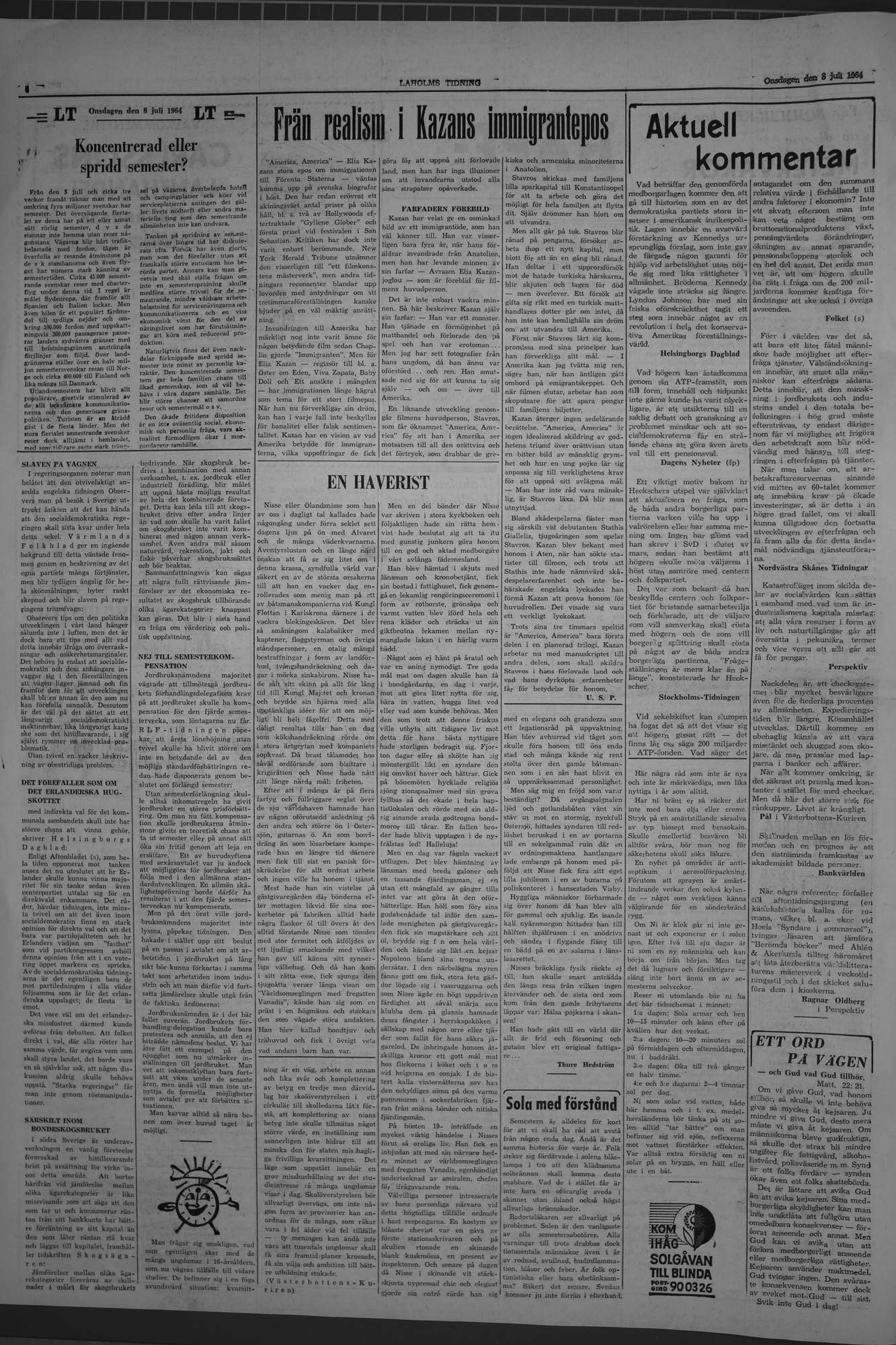 Laholms Tidning Onsdag 8 juli 1964, sida 4