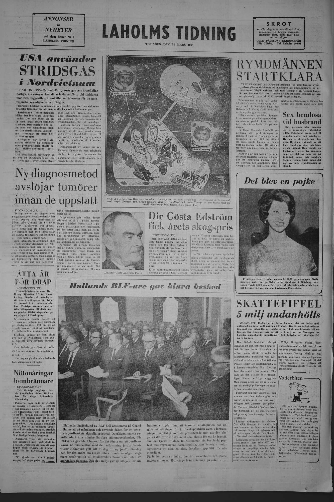 Laholms Tidning Tisdag 23 mars 1965, sida 8
