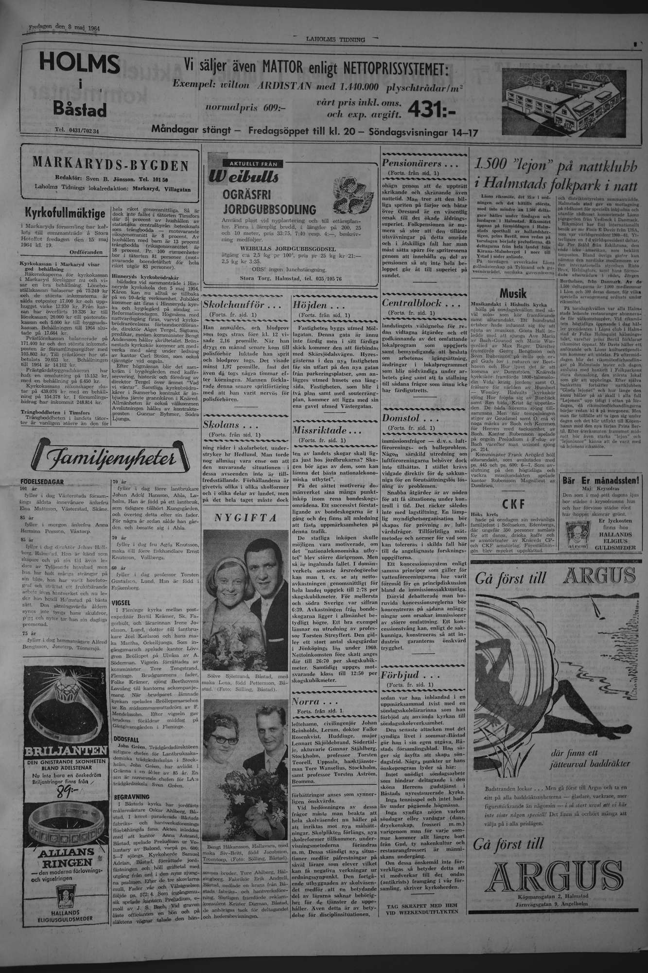 Laholms Tidning Fredag 8 maj 1964, sida 3