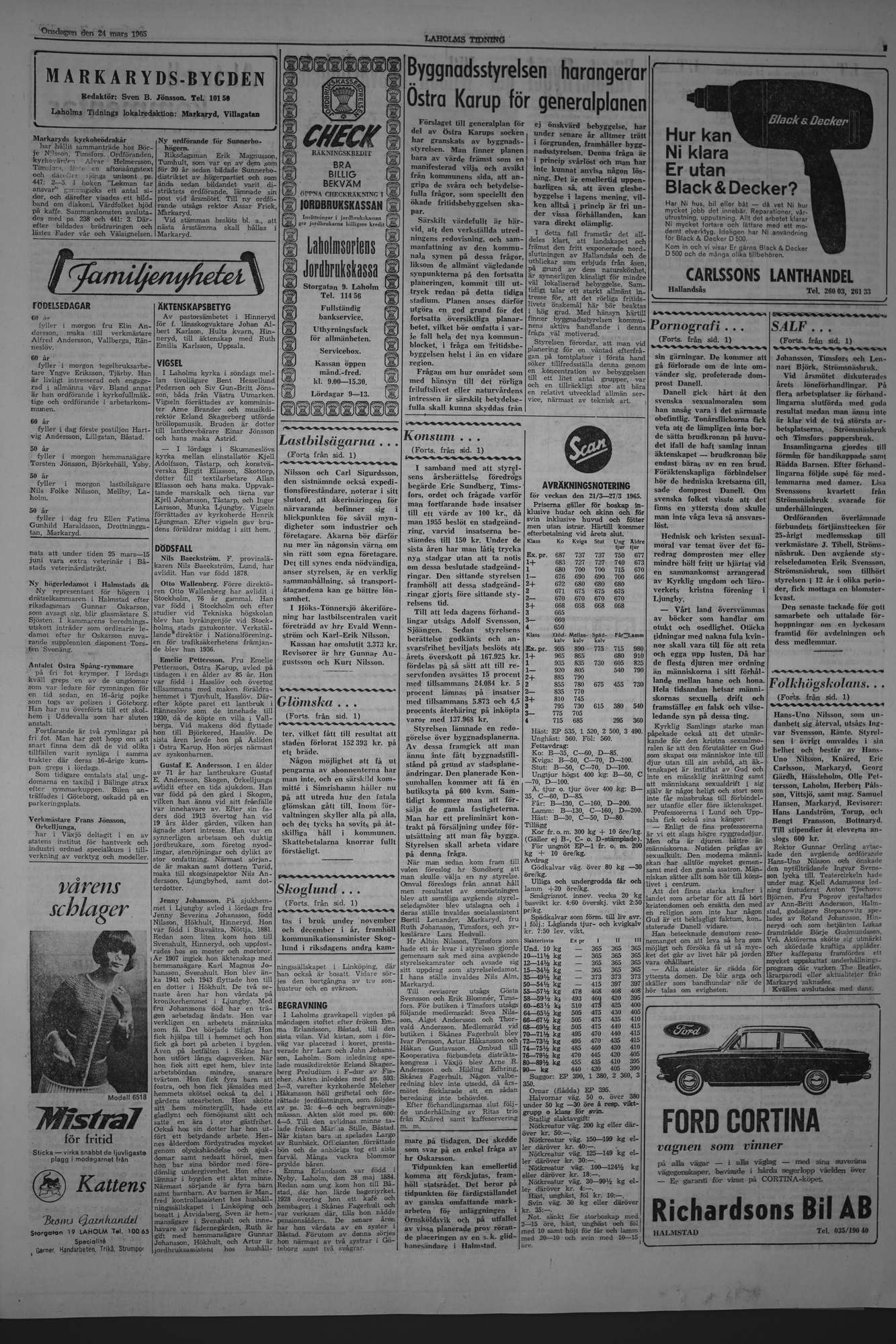 Laholms Tidning Onsdag 24 mars 1965, sida 3