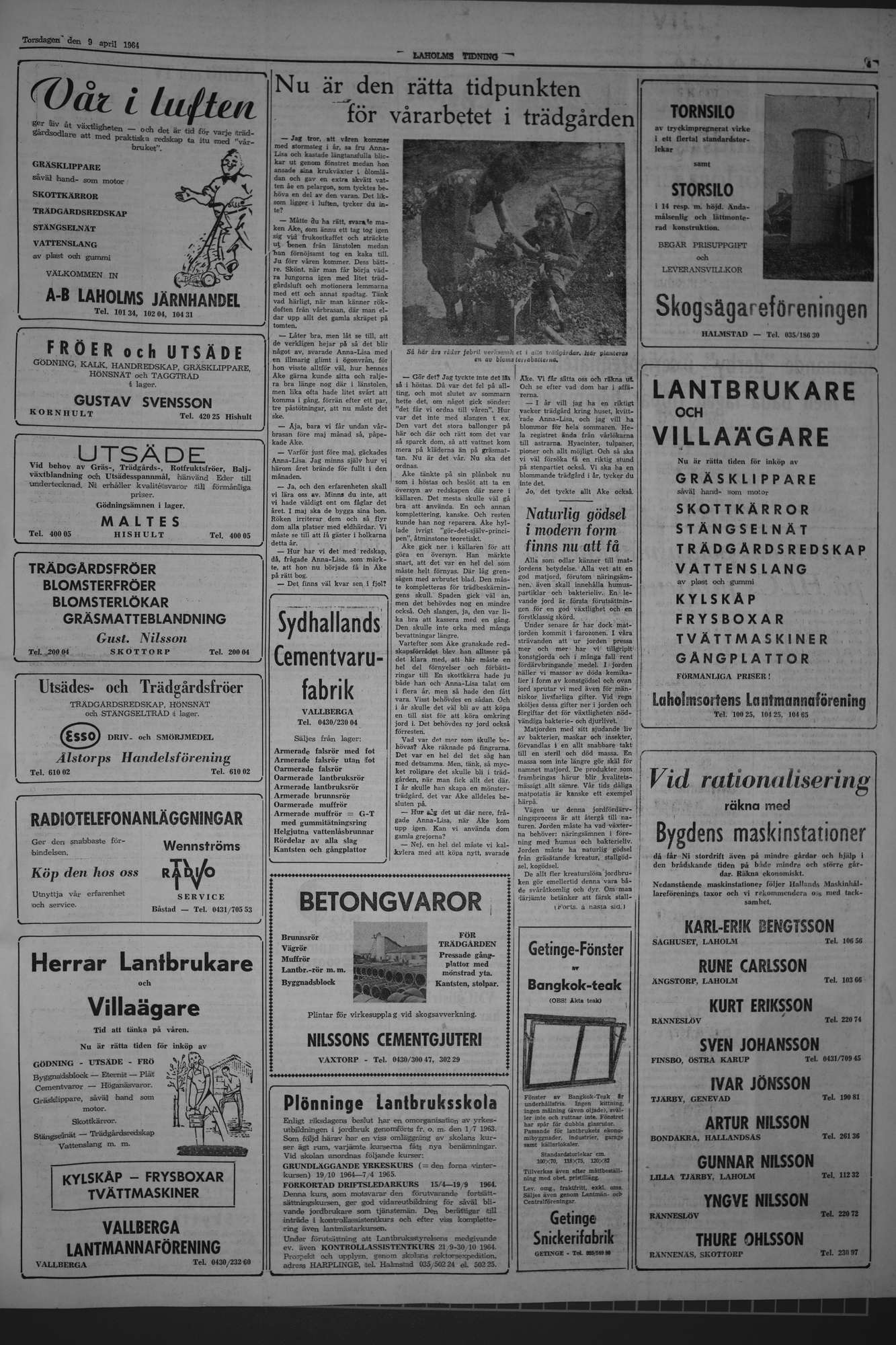 Laholms Tidning Torsdag 9 april 1964, sida 5
