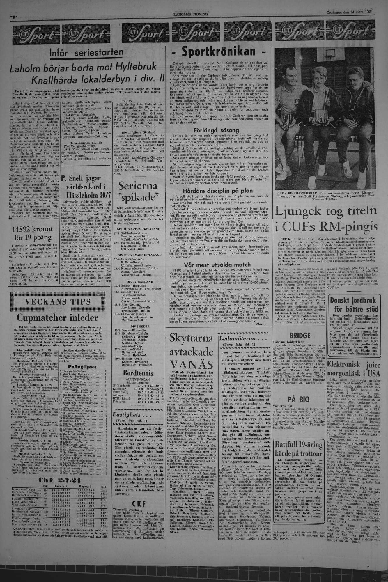 Laholms Tidning Onsdag 24 mars 1965, sida 6