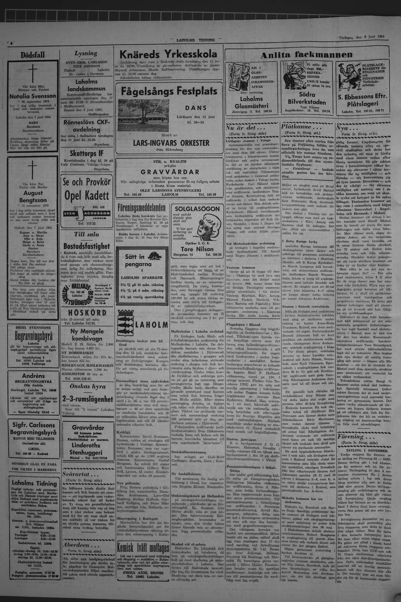 Laholms Tidning Tisdag 9 juni 1964, sida 2