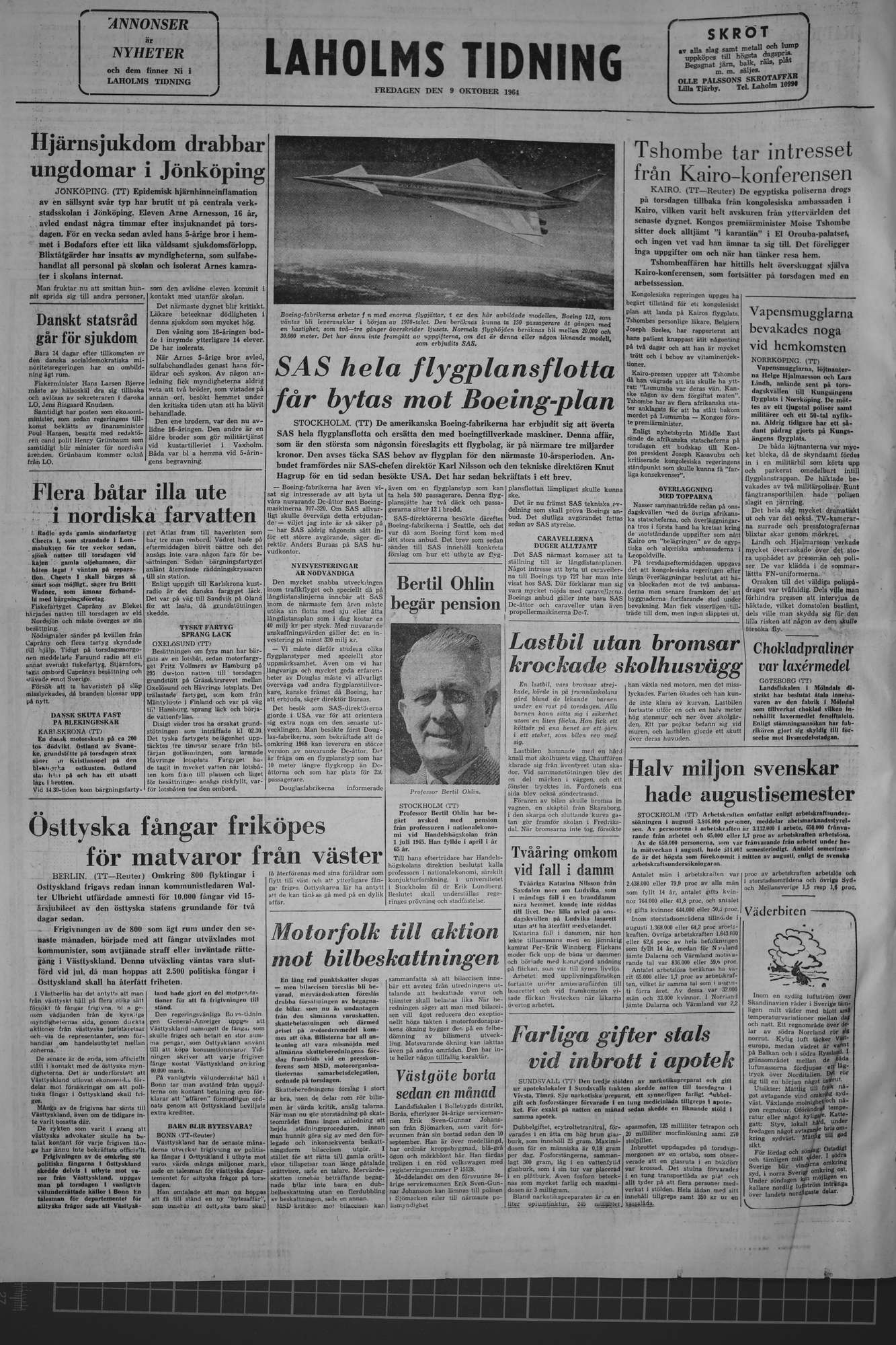 Laholms Tidning Fredag 9 oktober 1964, sida 8