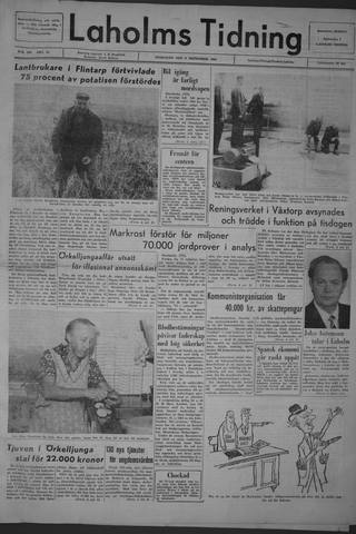 Förstasidan, Onsdag 9 september 1964