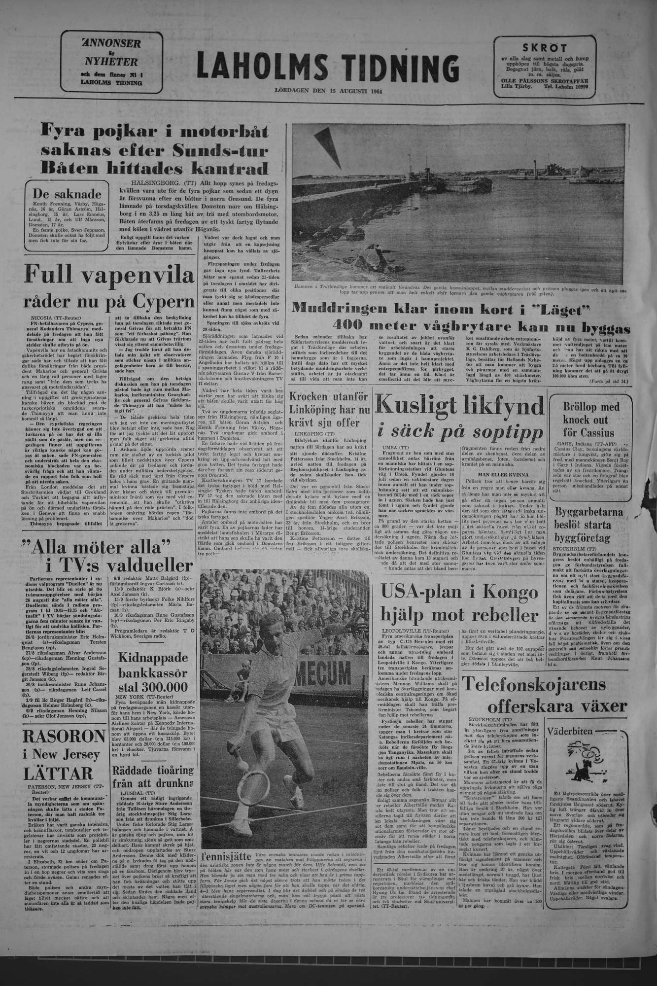 Laholms Tidning Lördag 15 augusti 1964, sida 8