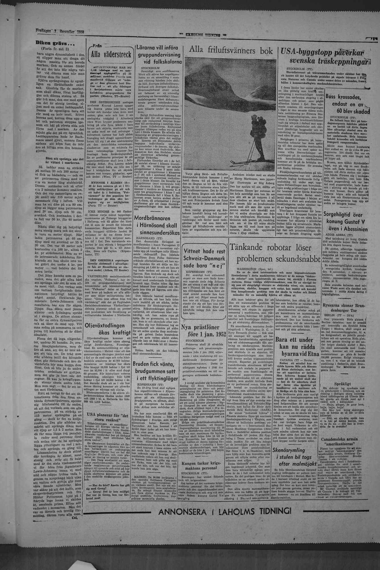 Laholms Tidning Fredag 1 december 1950, sida 5