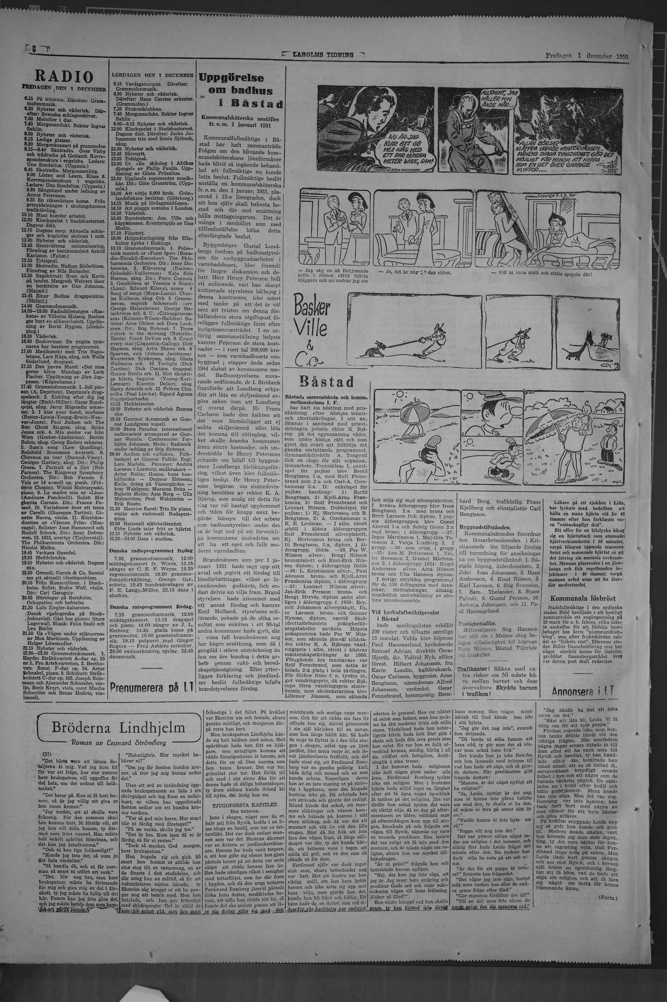 Laholms Tidning Fredag 1 december 1950, sida 8