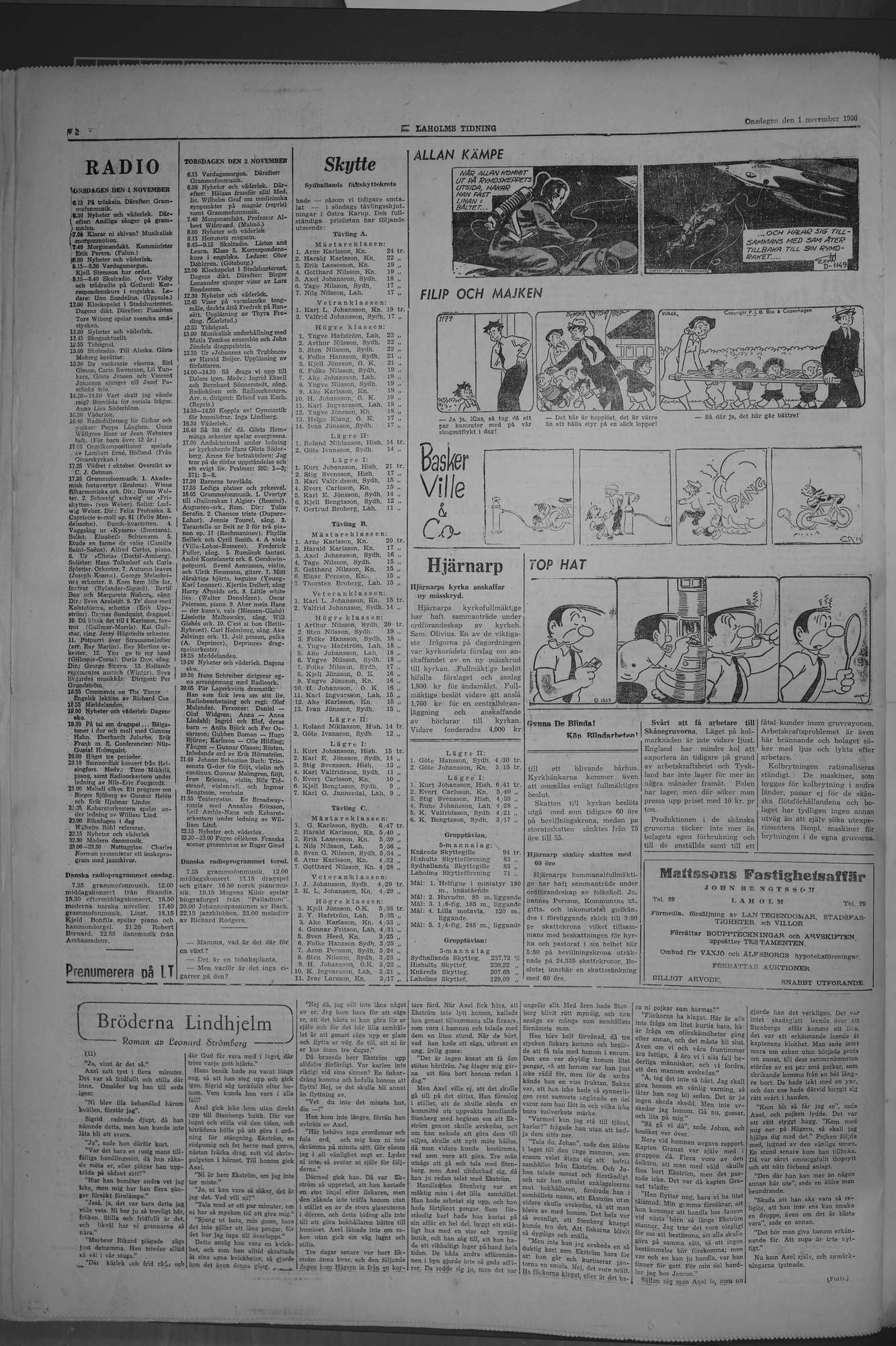 Laholms Tidning Onsdag 1 november 1950, sida 6