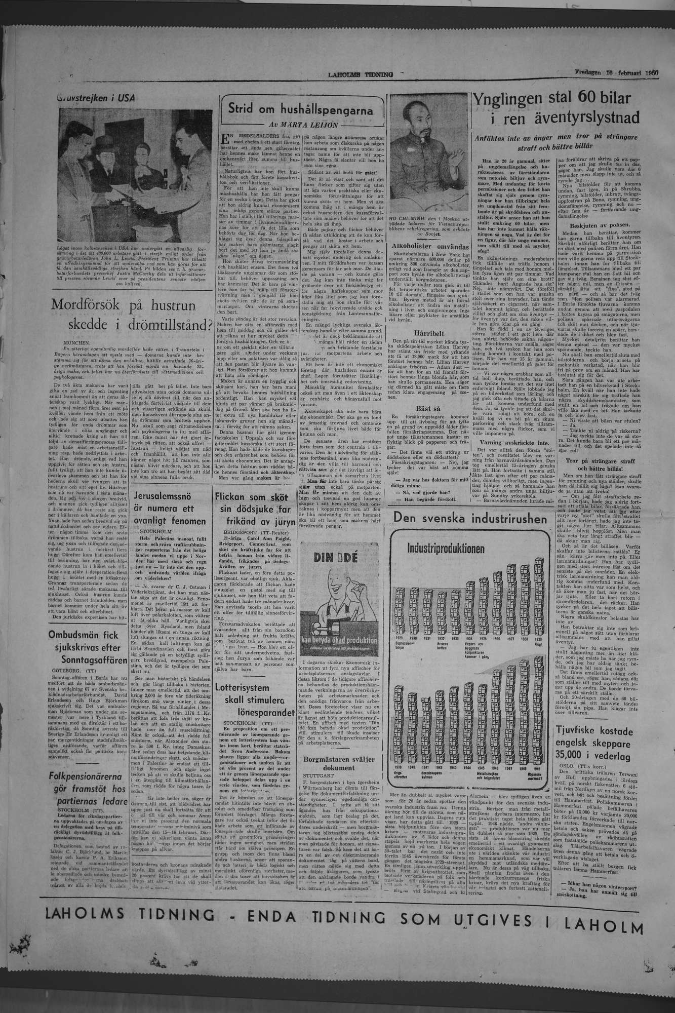 Laholms Tidning Fredag 10 februari 1950, sida 6