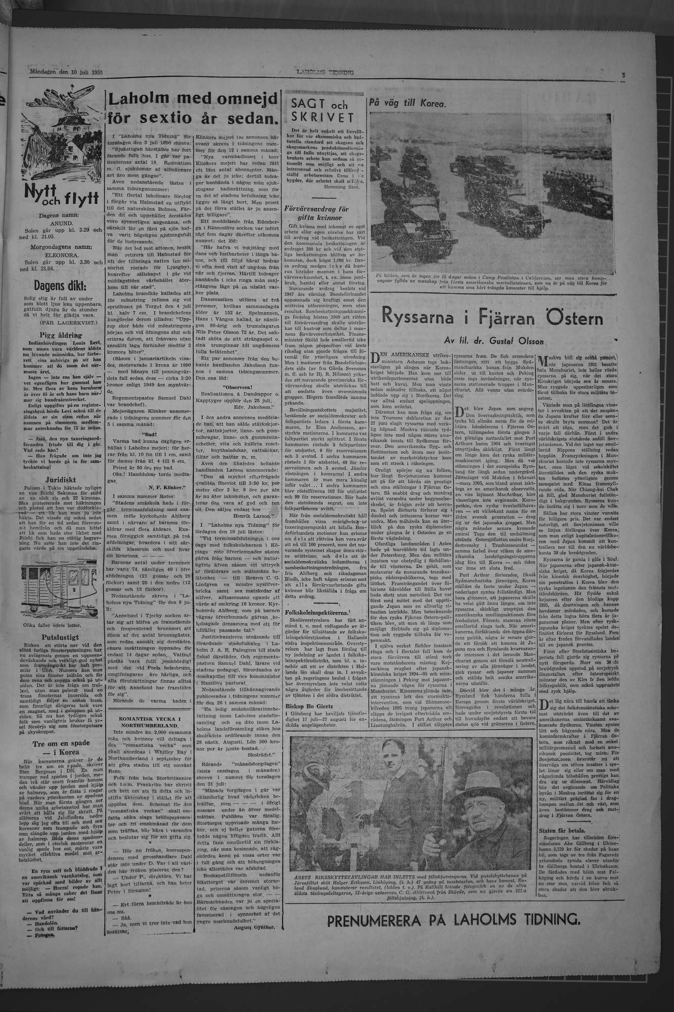Laholms Tidning Måndag 10 juli 1950, sida 5