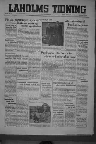 Förstasidan, Onsdag 10 maj 1950