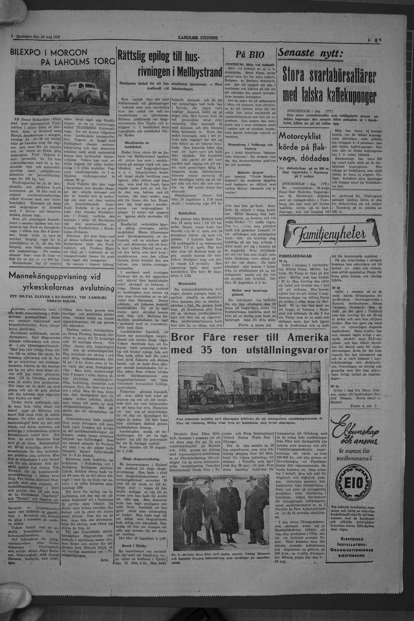 Laholms Tidning Onsdag 10 maj 1950, sida 3