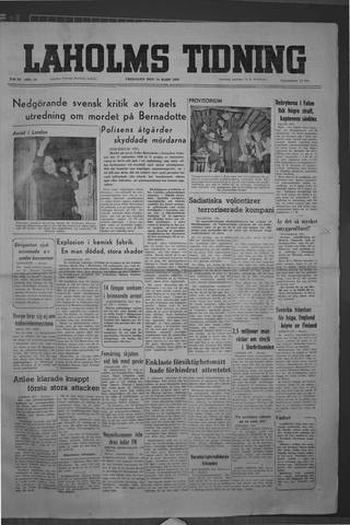 Förstasidan, Fredag 10 mars 1950