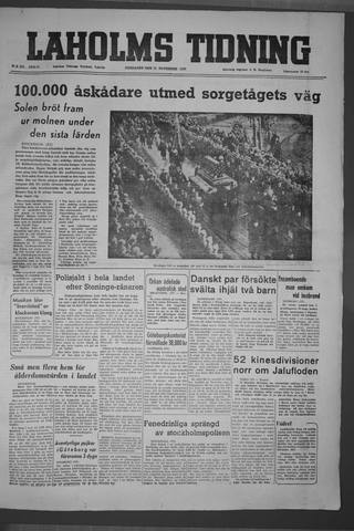Förstasidan, Fredag 10 november 1950