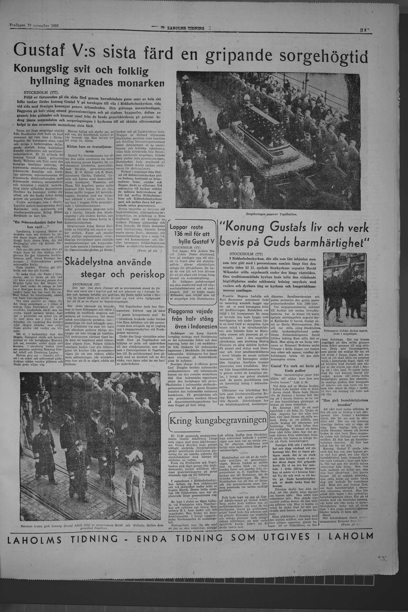 Laholms Tidning Fredag 10 november 1950, sida 5