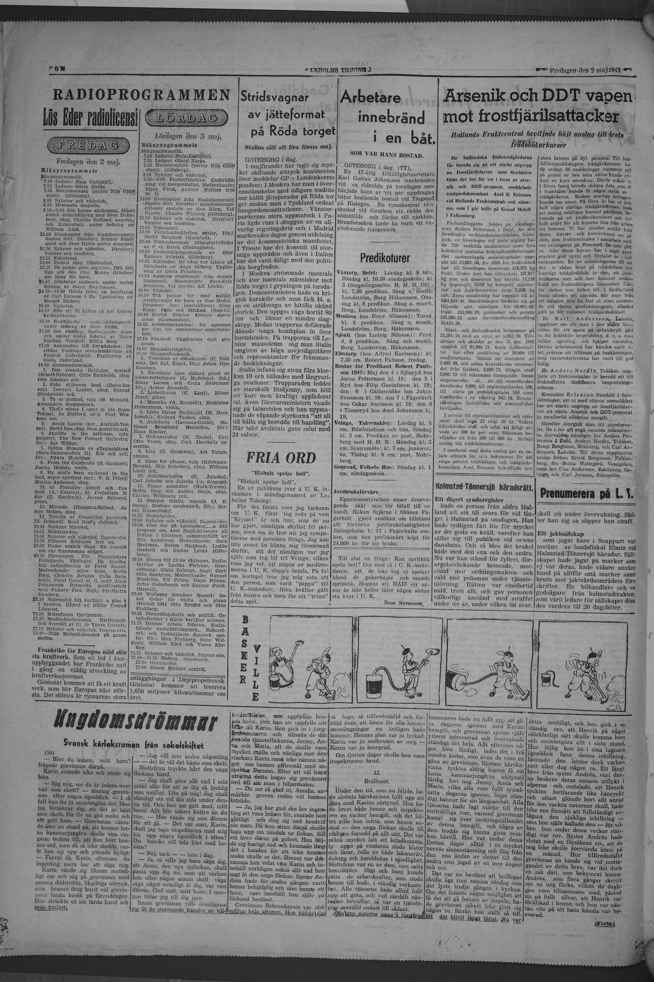 Laholms Tidning Fredag 2 maj 1947, sida 6