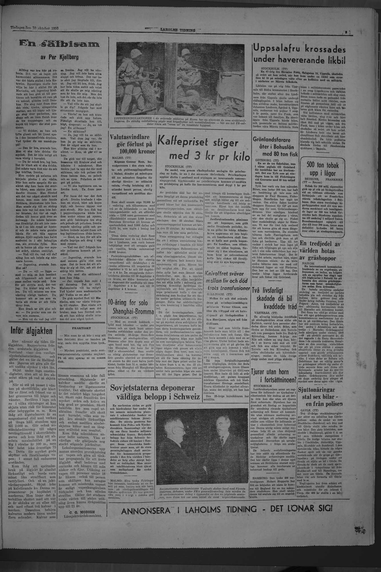 Laholms Tidning Tisdag 10 oktober 1950, sida 5