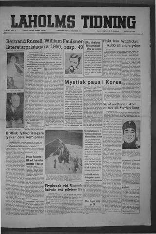 Förstasidan, Lördag 11 november 1950