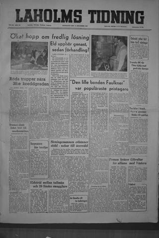 Förstasidan, Måndag 11 december 1950