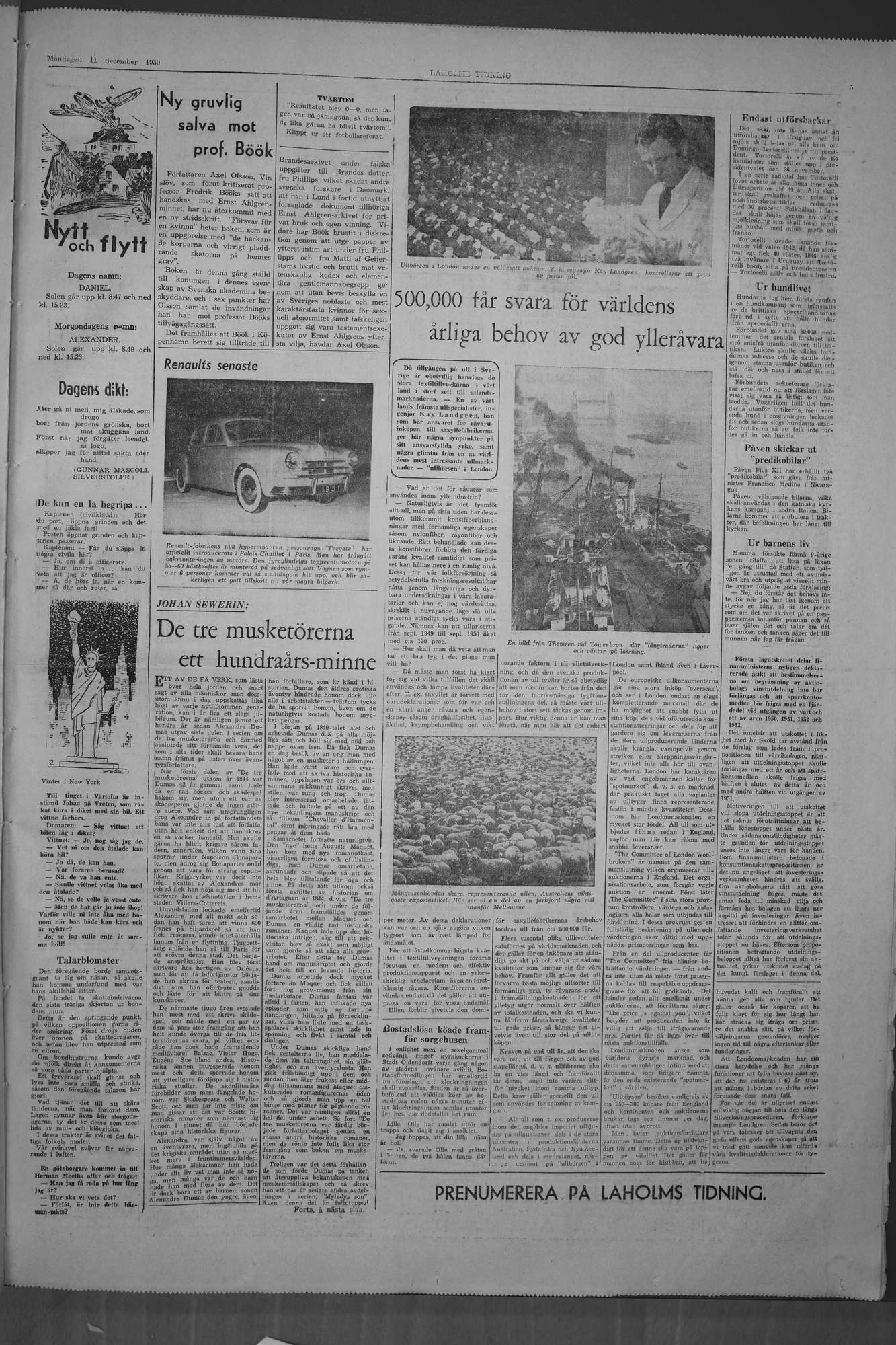 Laholms Tidning Måndag 11 december 1950, sida 5