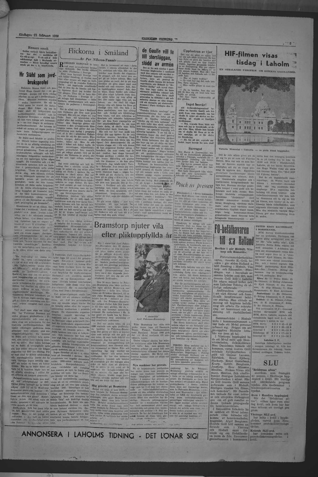 Laholms Tidning Lördag 11 februari 1950, sida 5