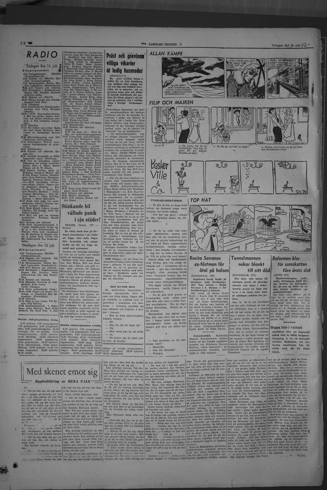 Laholms Tidning Tisdag 11 juli 1950, sida 6
