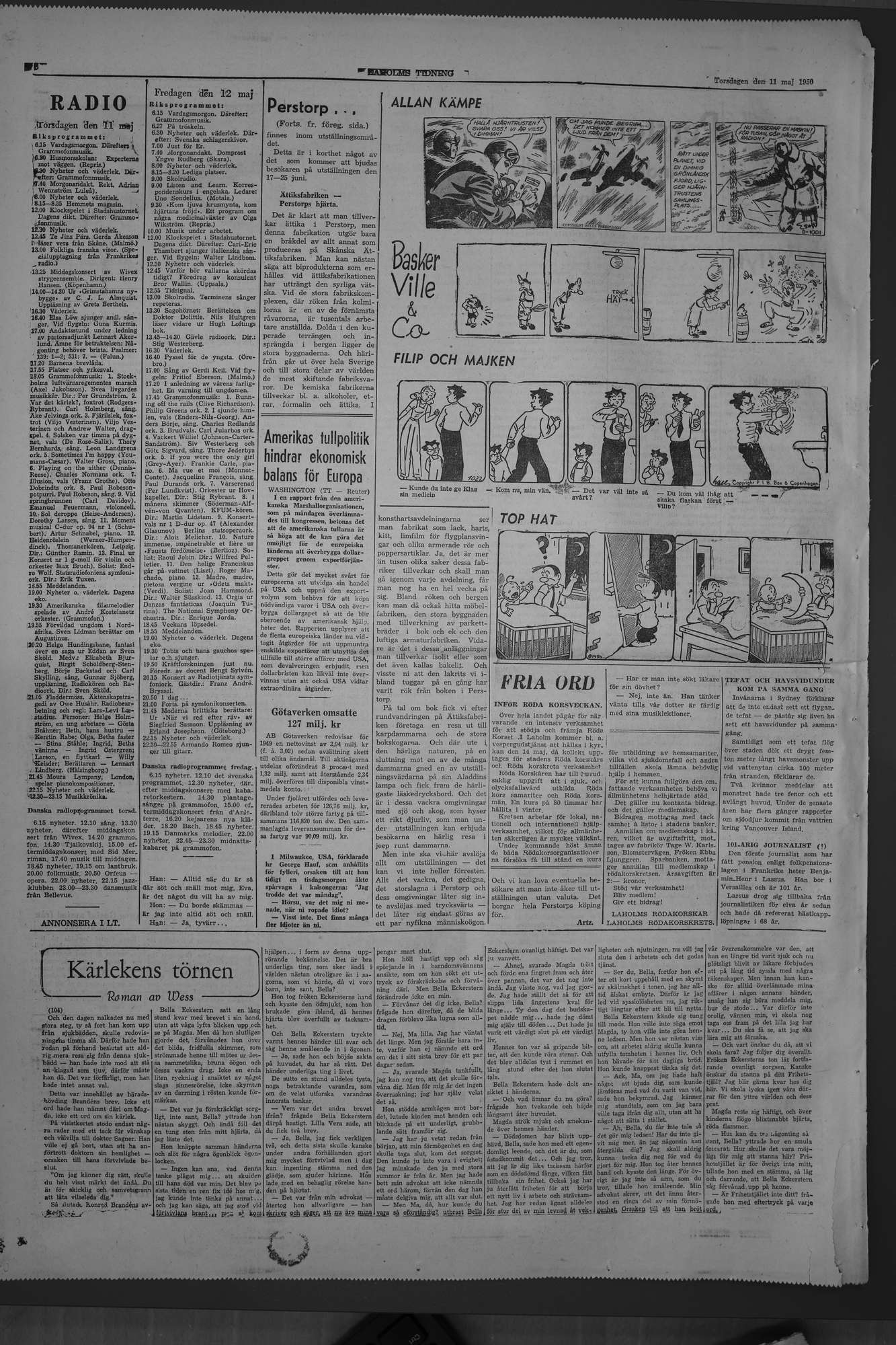 Laholms Tidning Torsdag 11 maj 1950, sida 6
