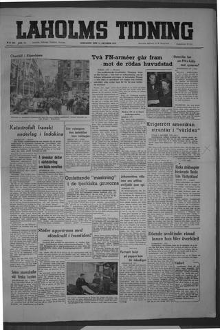 Förstasidan, Onsdag 11 oktober 1950