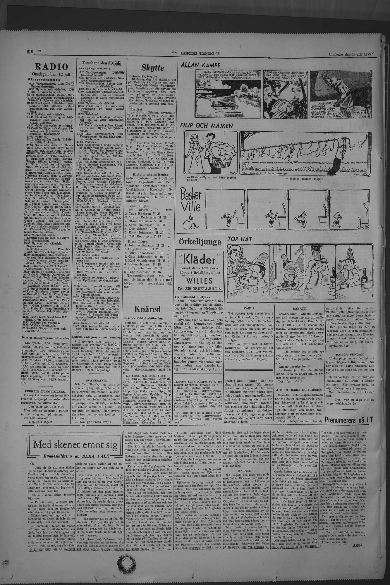 Laholms Tidning Onsdag 12 juli 1950, sida 6