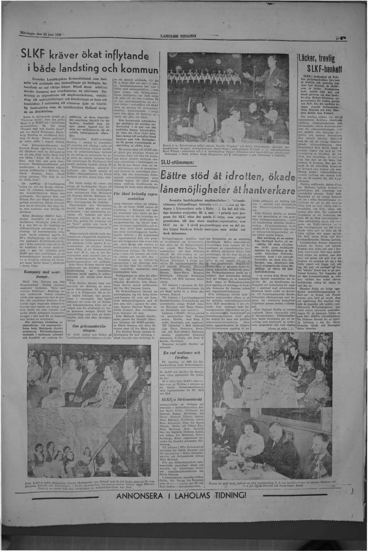 Laholms Tidning Måndag 12 juni 1950, sida 5