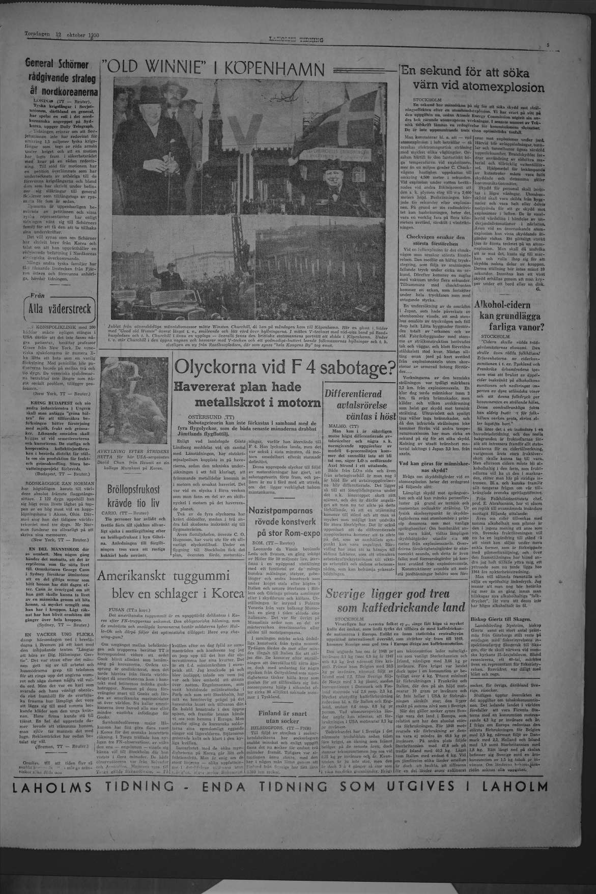 Laholms Tidning Torsdag 12 oktober 1950, sida 5