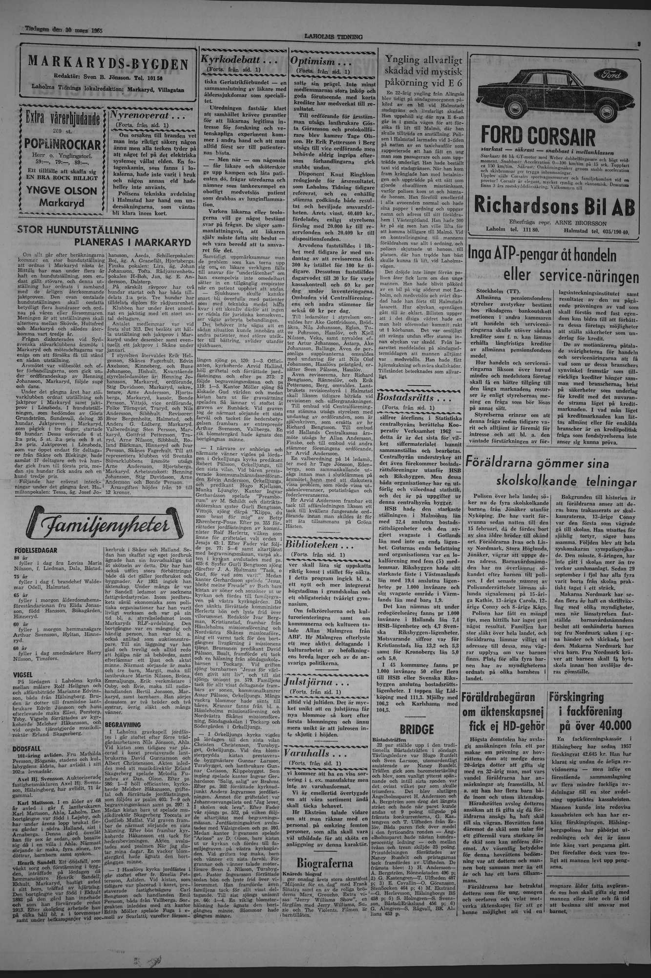 Laholms Tidning Tisdag 30 mars 1965, sida 3