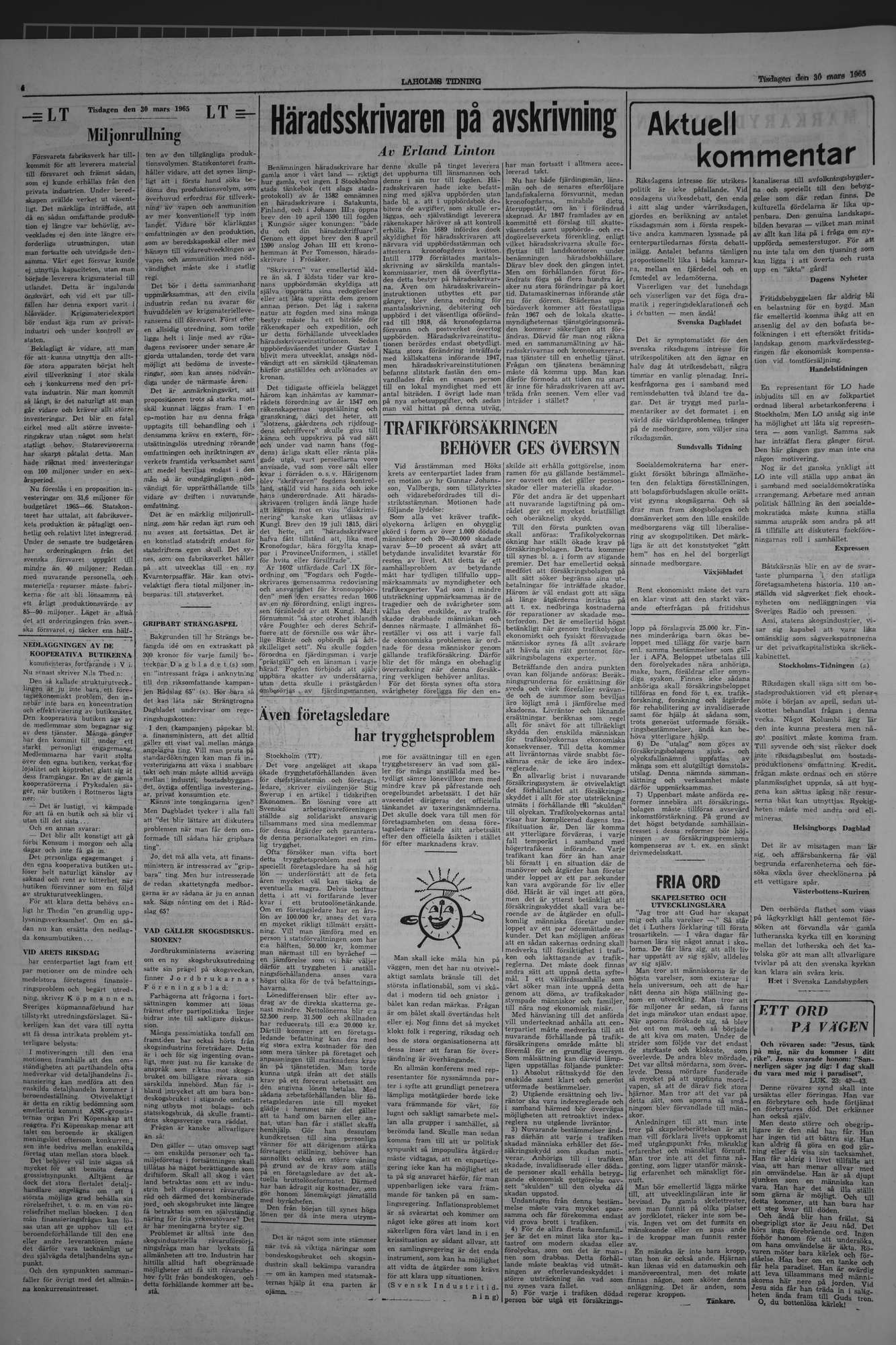 Laholms Tidning Tisdag 30 mars 1965, sida 4
