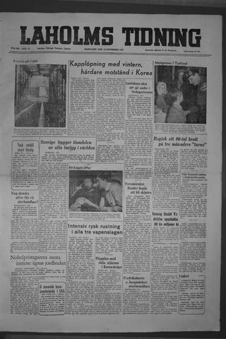 Förstasidan, Måndag 13 november 1950