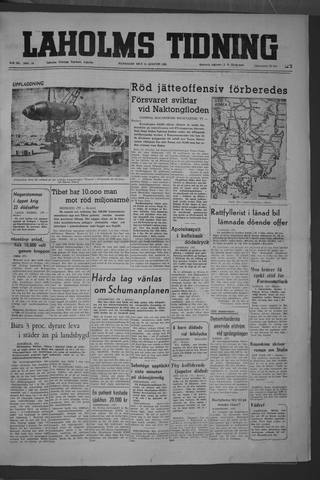 Förstasidan, Måndag 14 augusti 1950