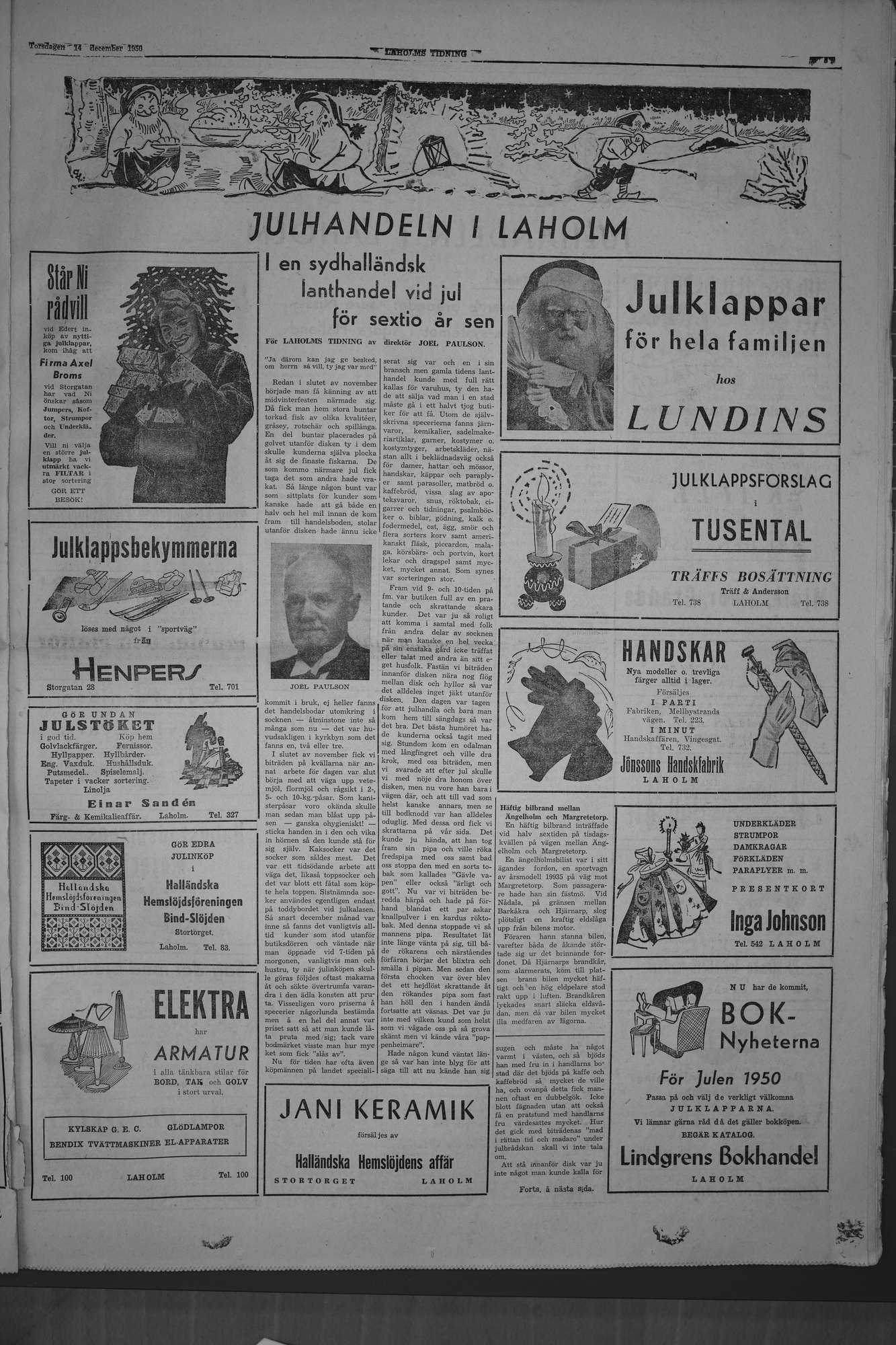 Laholms Tidning Torsdag 14 december 1950, sida 5